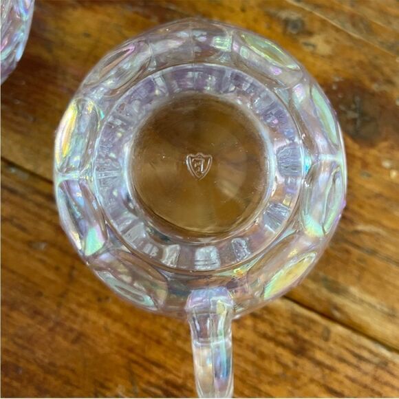 Rare Set of 4 1960's Federal Glass/Yorktown Iridescent Cups - Picture 6 of 6